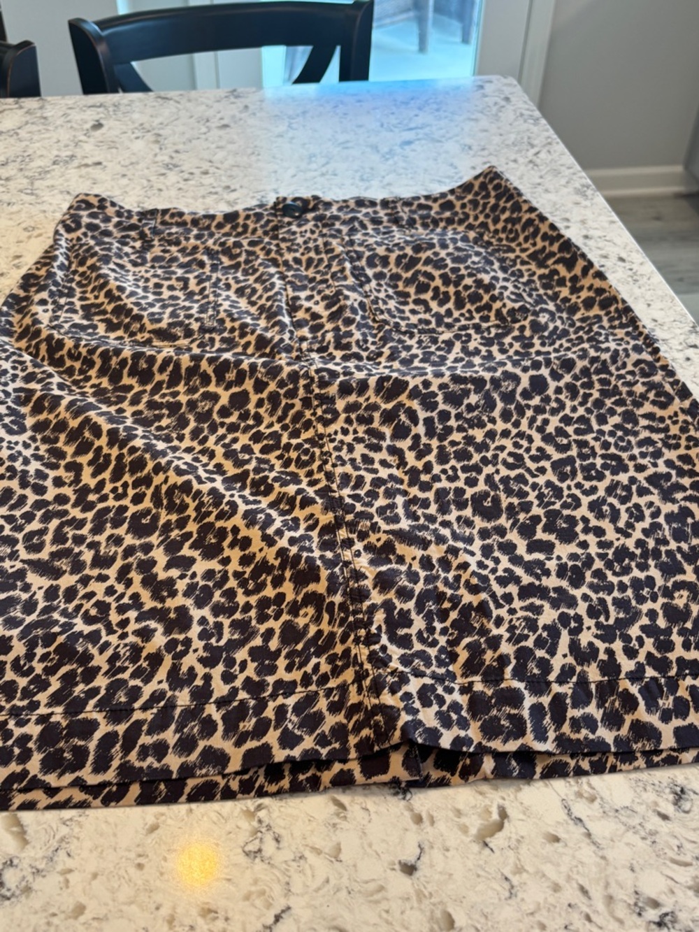 Maeve Leopard Print Mini Skirt - Black & Tan